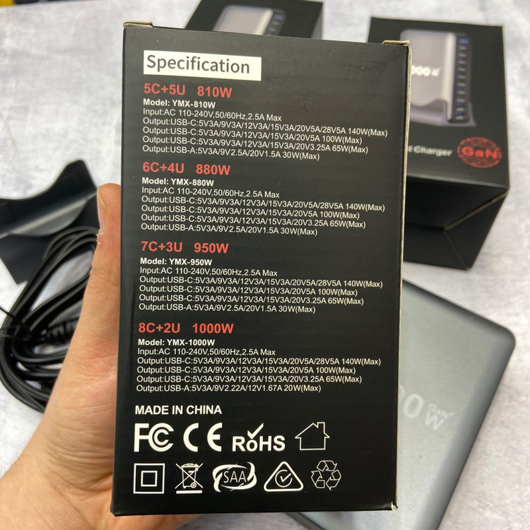 شارژر رومیزی 140 وات 10 پورت مدل MH_1000W