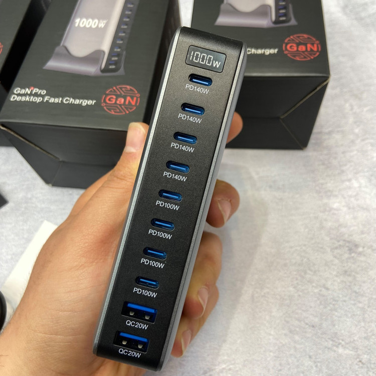 شارژر رومیزی 140 وات 10 پورت مدل MH_1000W