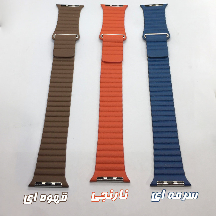 بند گوف مدل leather magnet مناسب برای اپل واچ سری 1/2/3/4/5/6/7/8/9/SE سایز 38/40/41 میلی متری
