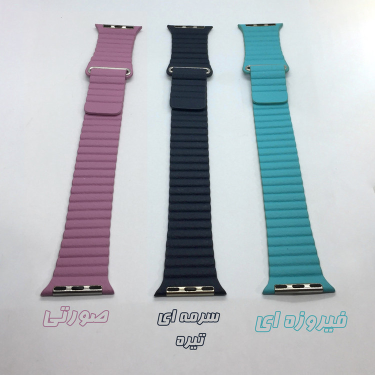 بند گوف مدل leather magnet مناسب برای اپل واچ سری 1/2/3/4/5/6/7/8/9/SE سایز 38/40/41 میلی متری