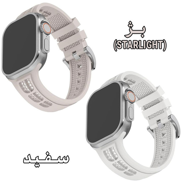 بند مسیر مدل Silicone SGK Breathable مناسب برای اپل واچ سری 1/2/3/4/5/6/7/8/9/SE/ULTRA/ULTRA 2 سایز 42/44/45/49 میلی متری