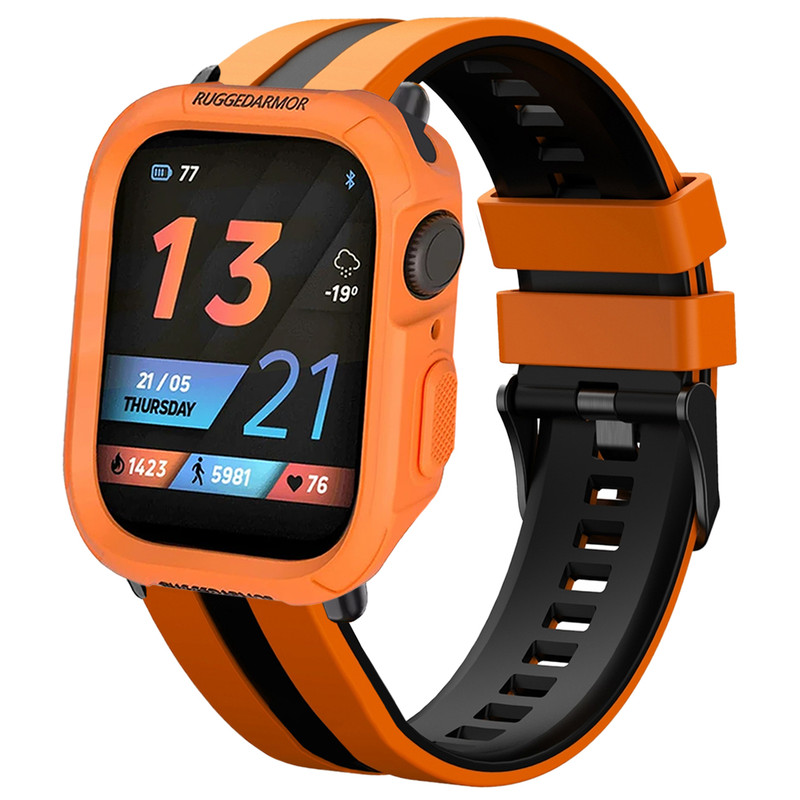 بند اسپریگ مدل Ferrer Rugged مناسب برای اپل واچ 44/45 میلی متری سری 4/5/6/7/SE/SE2/SE3 به همراه کاور