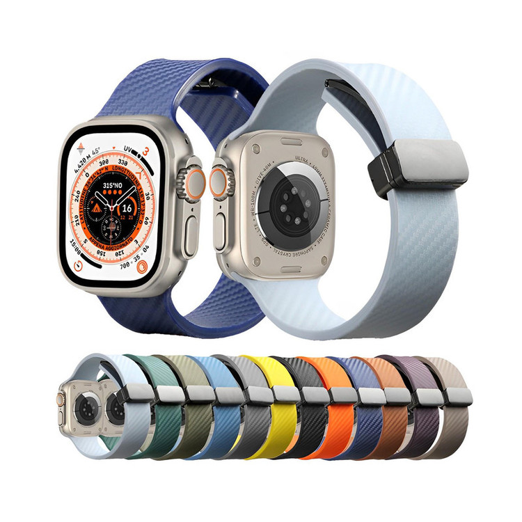 بند گوف مدل Carbon Silicone مناسب برای اپل واچ سری 1/2/3/4/5/6/7/8/9/SE/ULTRA/ULTRA 2 سایز 42/44/45/49 میلی متری