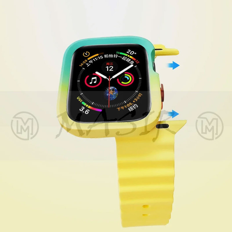 کاور مسیر مدل AMIZEE Silicone Dual Color مناسب برای اپل واچ Ultra 49mm / Ultra 2 49mm