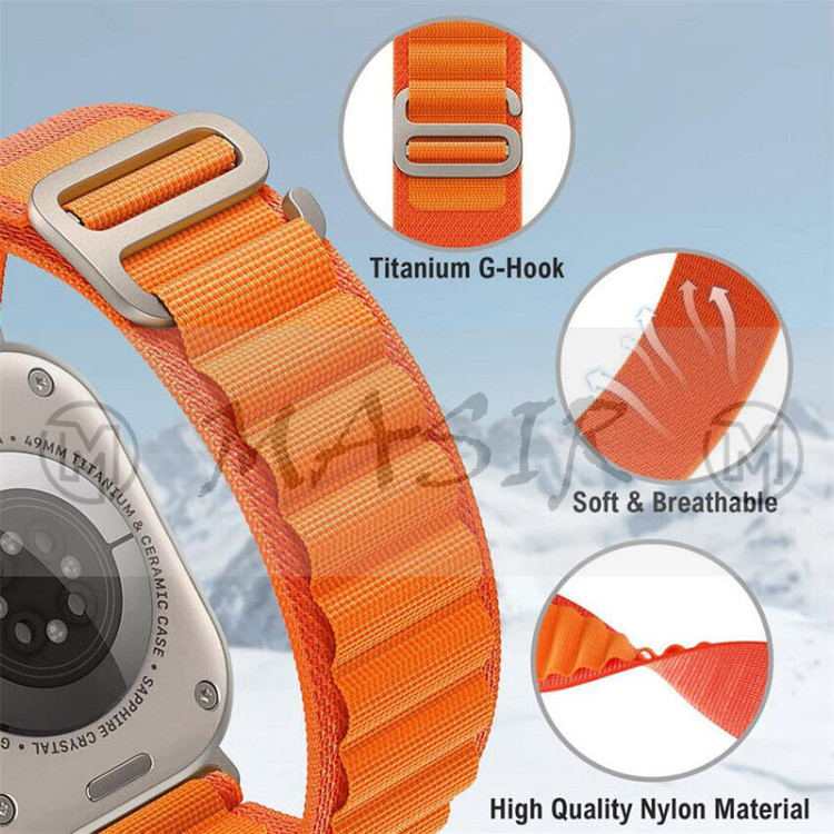 بند مسیر مدل Alpine Loop Dual Colors مناسب برای اپل واچ سری 5 سایز 40 میلی متری