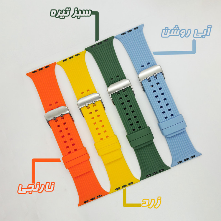 بند گوف مدل Silicone Silix-G مناسب برای اپل واچ سری 1/2/3/4/5/6/7/8/9/SE/ULTRA/ULTRA 2 سایز 42/44/45/49 میلی متری