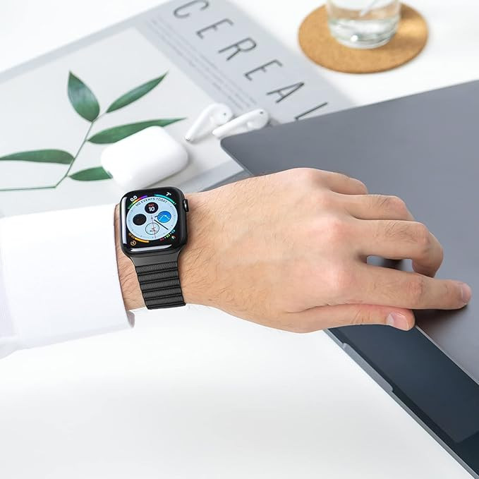 بند پنتر مدل Leather Clip Magnetic مناسب برای اپل واچ سری 1/2/3/4/5/6/7/8/9/ SE / ULTRA / ULTRA 2 سایز 42/44/45/49 میلی متری