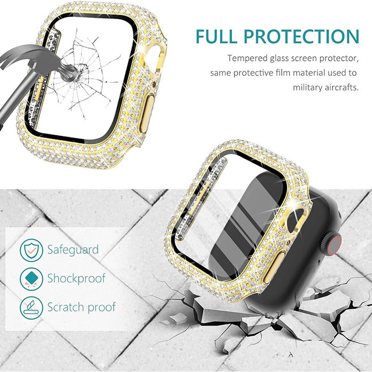 کاور مسیر مدل Full Diamond مناسب برای اپل واچ سایز 41 میلی متری به همراه محافظ صفحه نمایش