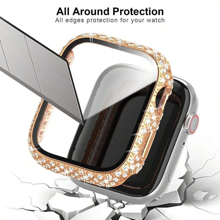 کاور مسیر مدل Full Diamond مناسب برای اپل واچ سایز 41 میلی متری به همراه محافظ صفحه نمایش