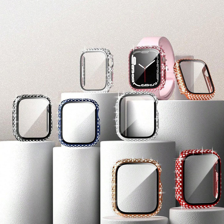 کاور مسیر مدل Full Diamond مناسب برای اپل واچ سایز 41 میلی متری به همراه محافظ صفحه نمایش