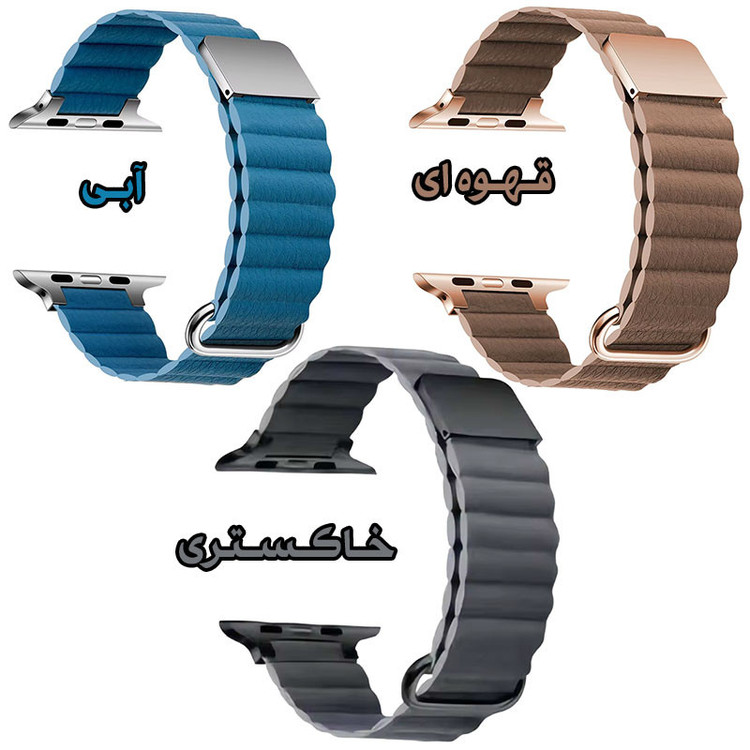 بند مسیر مدل Eraysun Magnetic Leather مناسب برای اپل واچ سری 10 سایز 46 میلی متری