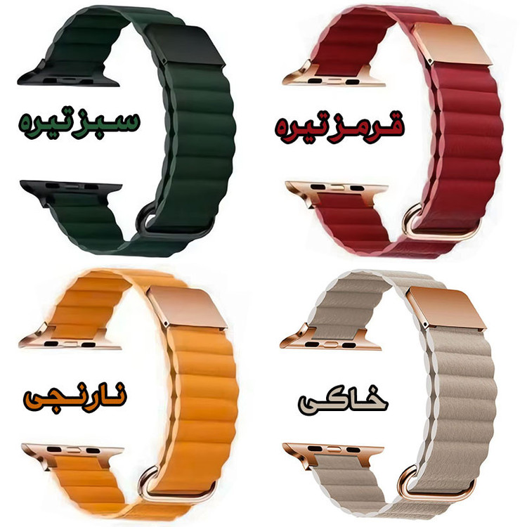 بند مسیر مدل Eraysun Magnetic Leather مناسب برای اپل واچ سری 10 سایز 46 میلی متری