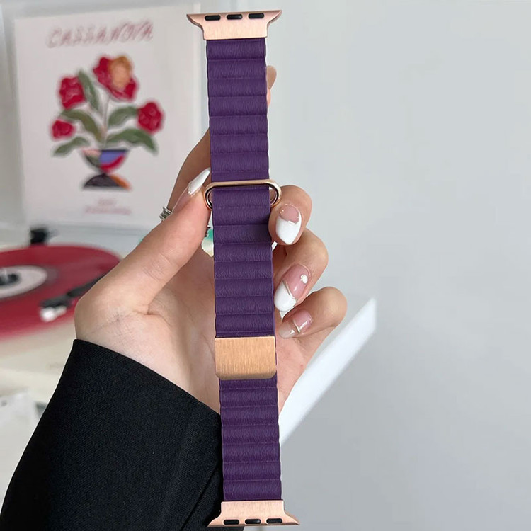 بند مسیر مدل Eraysun Magnetic Leather مناسب برای اپل واچ سری 10 سایز 46 میلی متری