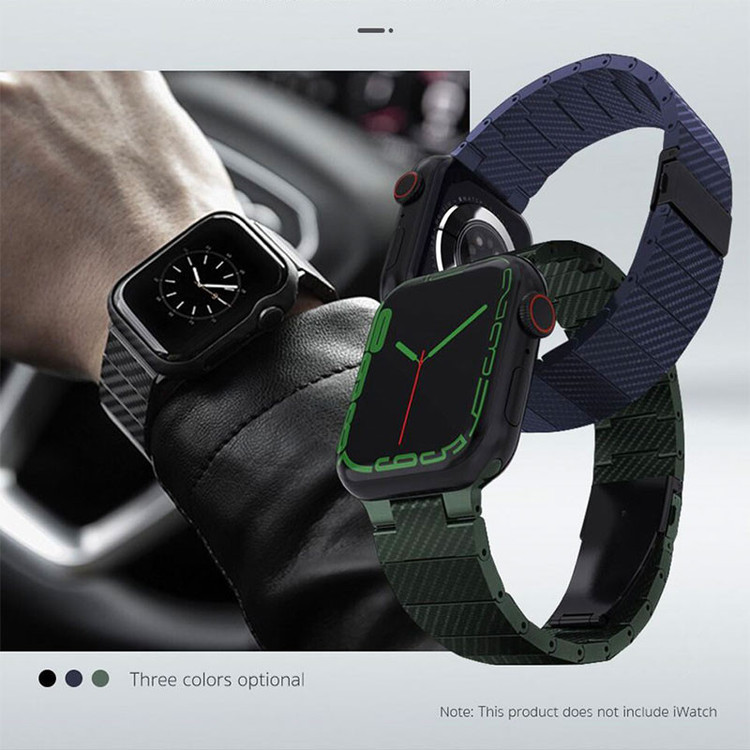 بند مسیر مدل Carbon Stainlees مناسب برای اپل واچ سری 10 سایز 46 mm
