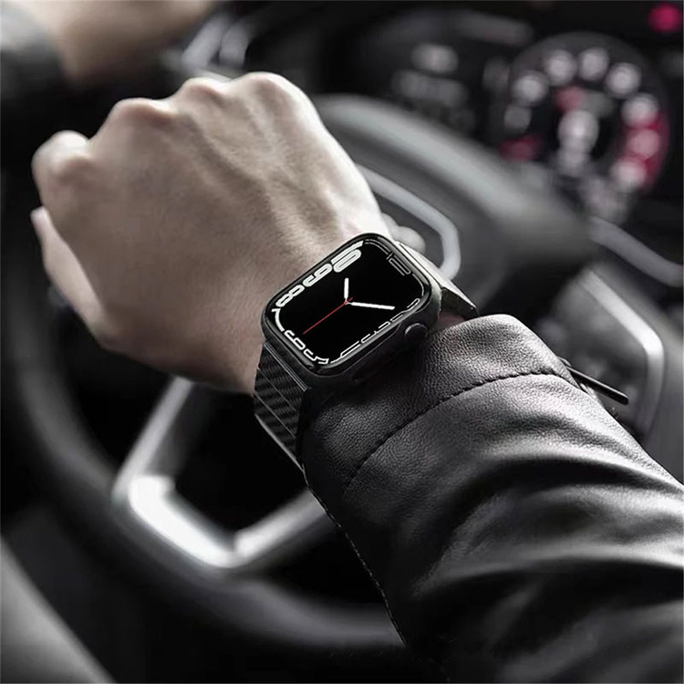 بند مسیر مدل Carbon Stainlees مناسب برای اپل واچ سری 10 سایز 46 mm