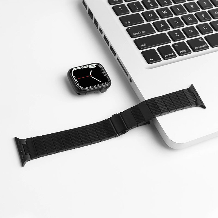 بند مسیر مدل Carbon Stainlees مناسب برای اپل واچ سری 10 سایز 46 mm