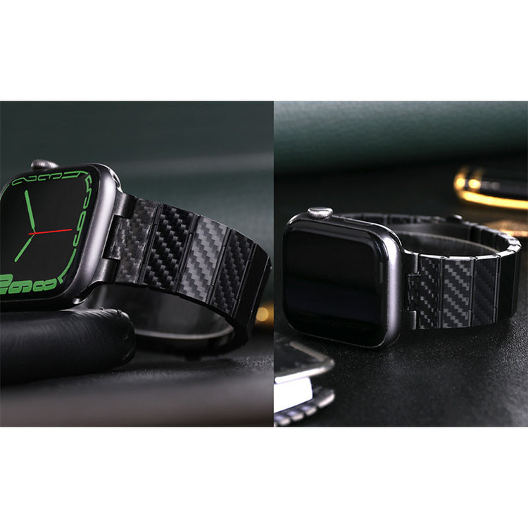 بند مسیر مدل Carbon Stainlees مناسب برای اپل واچ سری 10 سایز 46 mm