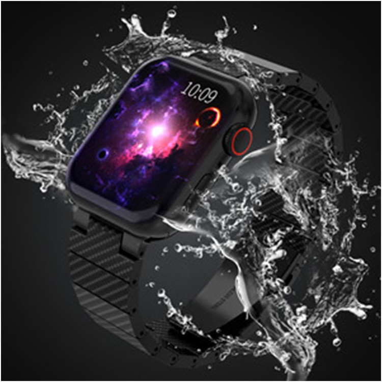 بند مسیر مدل Carbon Stainlees مناسب برای اپل واچ سری 10 سایز 46 mm