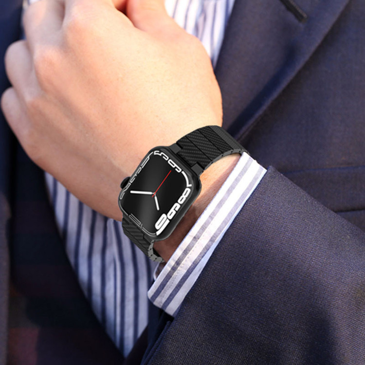 بند مسیر مدل Carbon Stainlees مناسب برای اپل واچ سری 10 سایز 46 mm