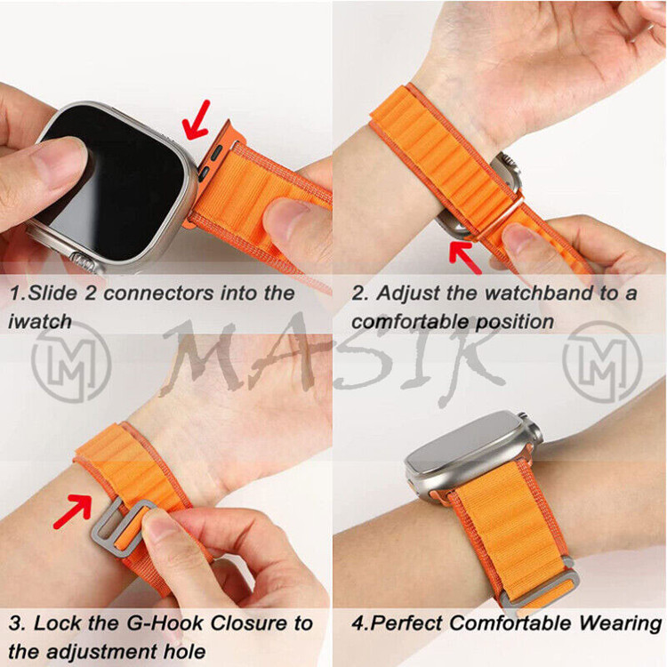 بند مسیر مدل Alpine Loop Strap مناسب برای اپل واچ سری 4 سایز 40 میلی متری