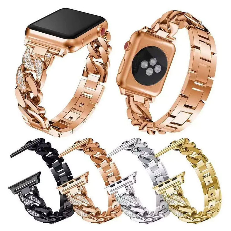 بند مسیر مدل Luxury Diamond Stainless مناسب برای اپل واچ سایز 42mm سری 11