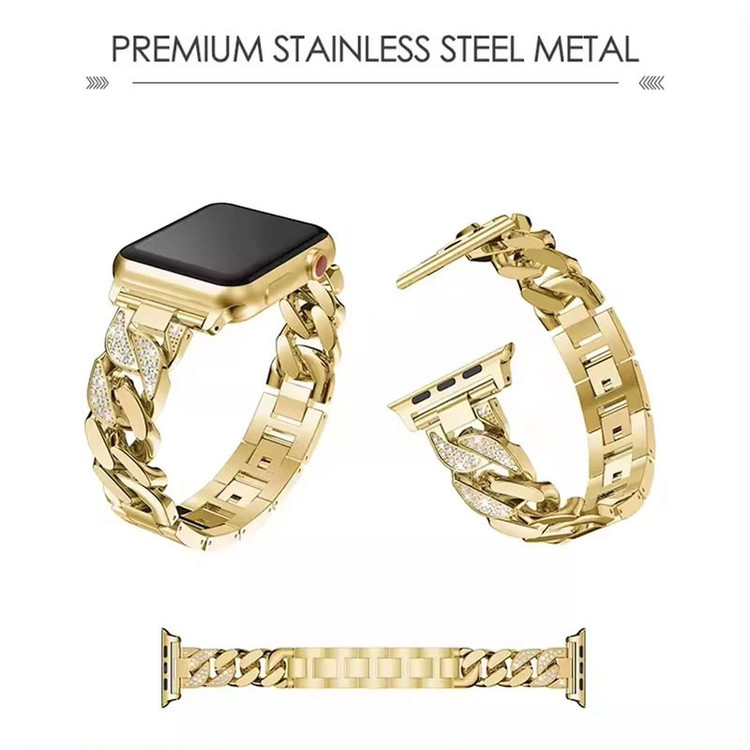 بند مسیر مدل Luxury Diamond Stainless مناسب برای اپل واچ سایز 42mm سری 11