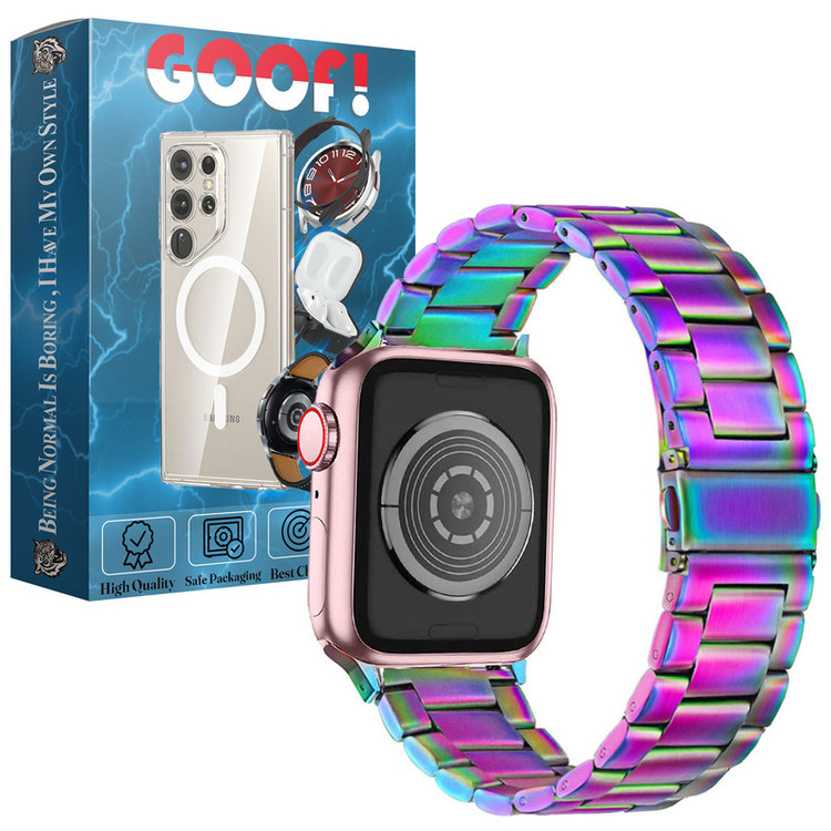 بند گوف مدل Stainless 3Bead colorful مناسب برای اپل واچ Ultra 49mm
