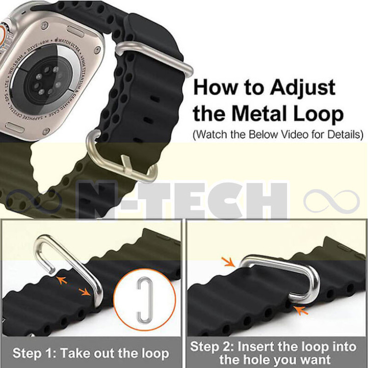 بند انتک مدل Ocean Loop مناسب برای اپل واچ Ultra 49mm / Ultra 2 49mm