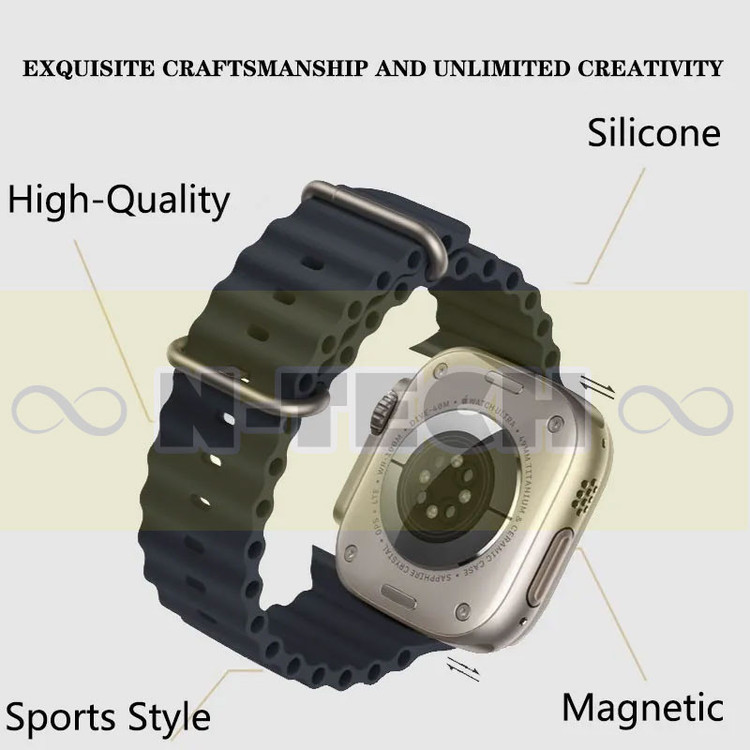 بند انتک مدل Ocean Loop مناسب برای اپل واچ Ultra 49mm / Ultra 2 49mm