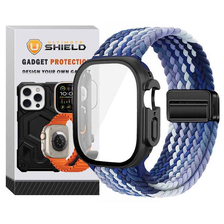بند آلتیمیت شیلد مدل Braided Magsolo GRD مناسب برای اپل واچ 49 میلی متری سری Ultra 3 به همراه کاور
