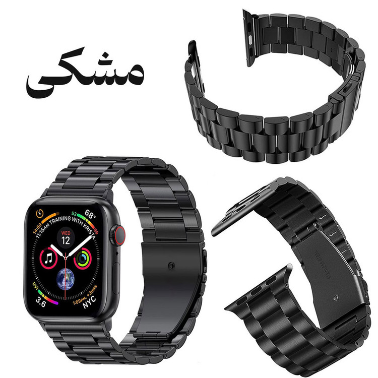 بند گوف مدل Stainless 3Bead مناسب برای اپل واچ سری 3 سایز 38 میلی متری