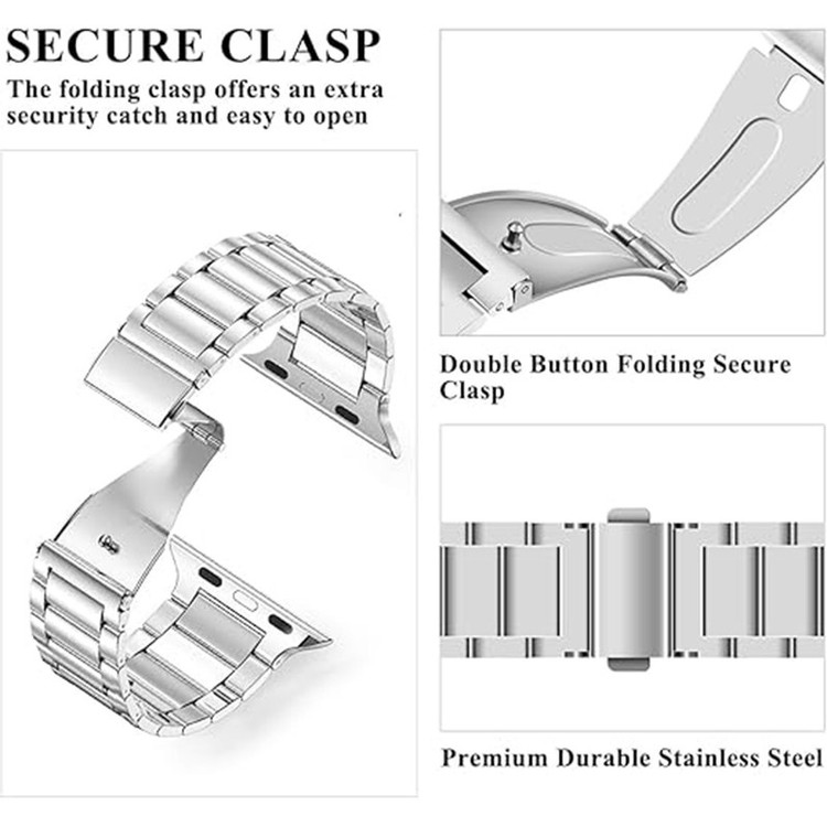 بند گوف مدل Stainless 3Bead مناسب برای اپل واچ سری 3 سایز 38 میلی متری