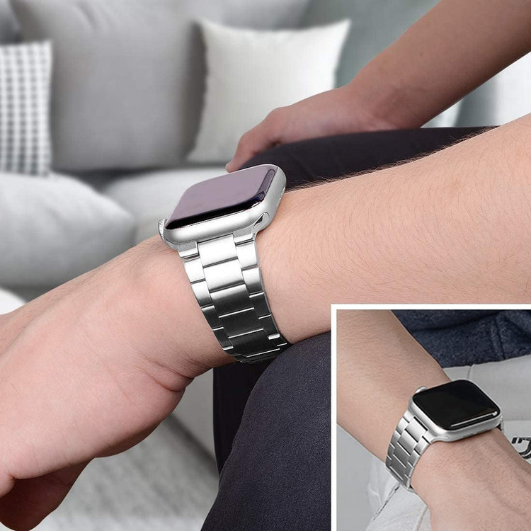 بند گوف مدل Stainless 3Bead مناسب برای اپل واچ سری 3 سایز 38 میلی متری
