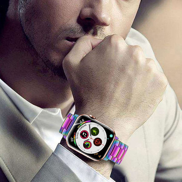 بند گوف مدل Stainless 3Bead colorful مناسب برای اپل واچ Ultra 2 49mm