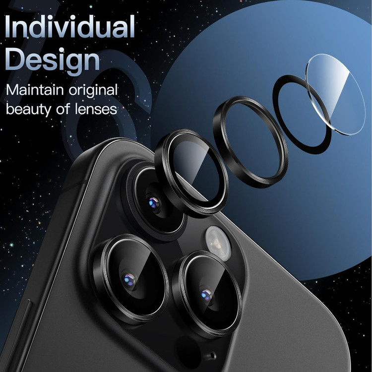 محافظ لنز دوربین شیشهای لیتو مدل Optix مناسب برای گوشی موبایل اپل iPhone 16 Pro Max