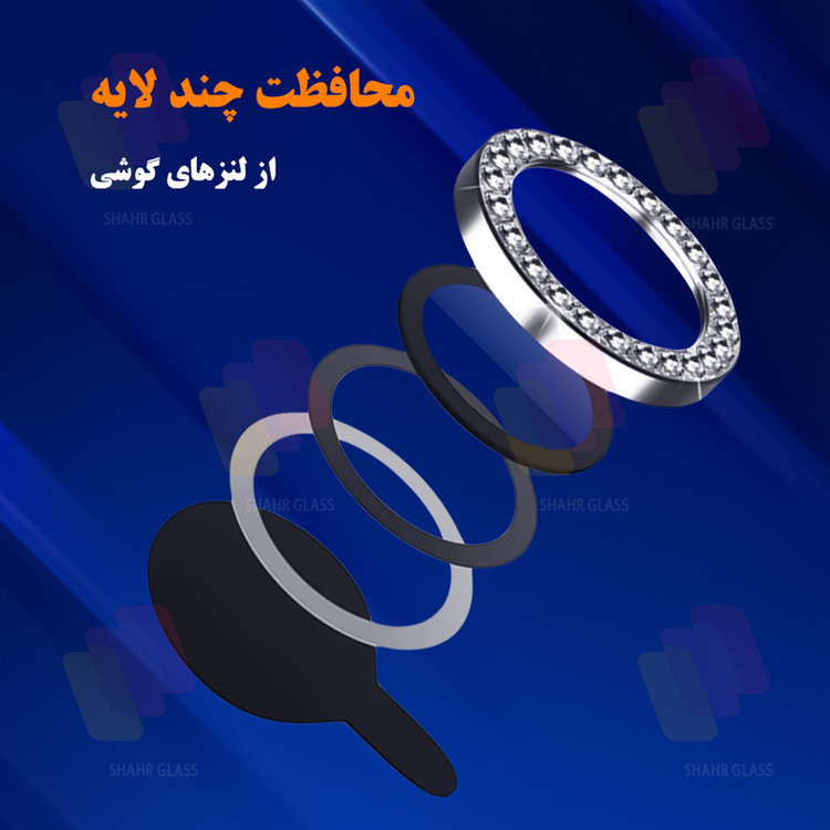 محافظ لنز دوربین شیشهای شهر گلس مدل NRIS20 مناسب برای گوشی موبایل اپل iPhone 16
