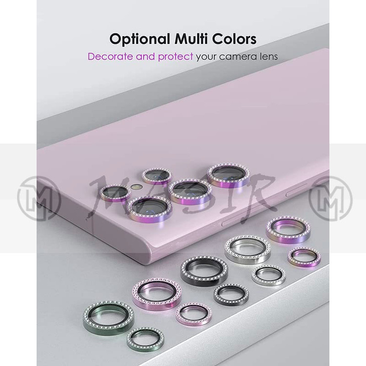 محافظ لنز دوربین مسیر مدل Diamond Ring Lens مناسب برای گوشی موبایل سامسونگ Galaxy S24 Ultra