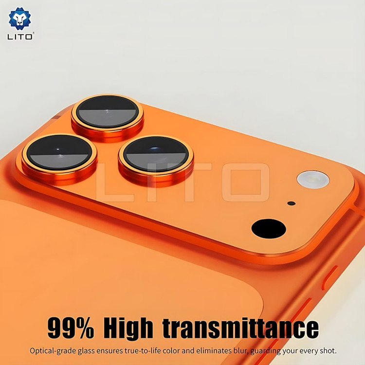 محافظ لنز دوربین شیشهای لیتو مدل HaloCam مناسب برای گوشی موبایل اپل iPhone 17 Pro