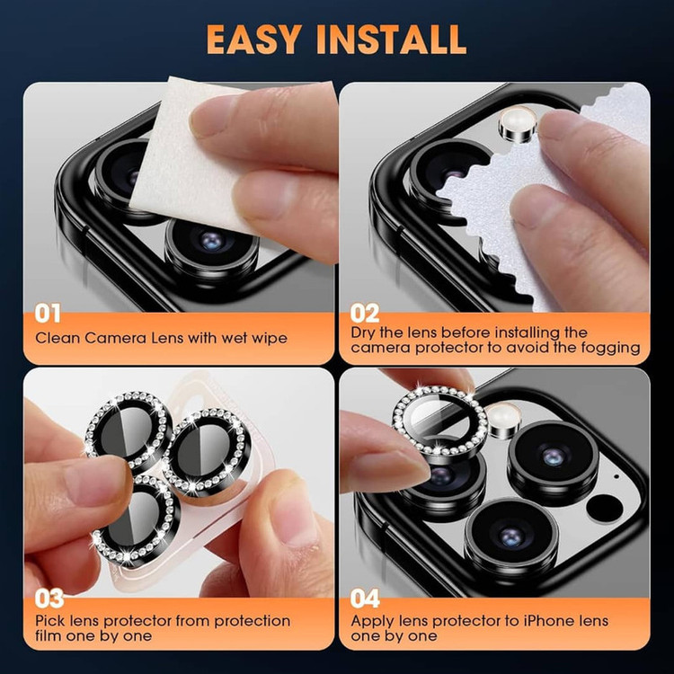 محافظ لنز دوربین نایت مدل RNG Diamond KT مناسب برای گوشی موبایل اپل iPhone 11 Pro Max