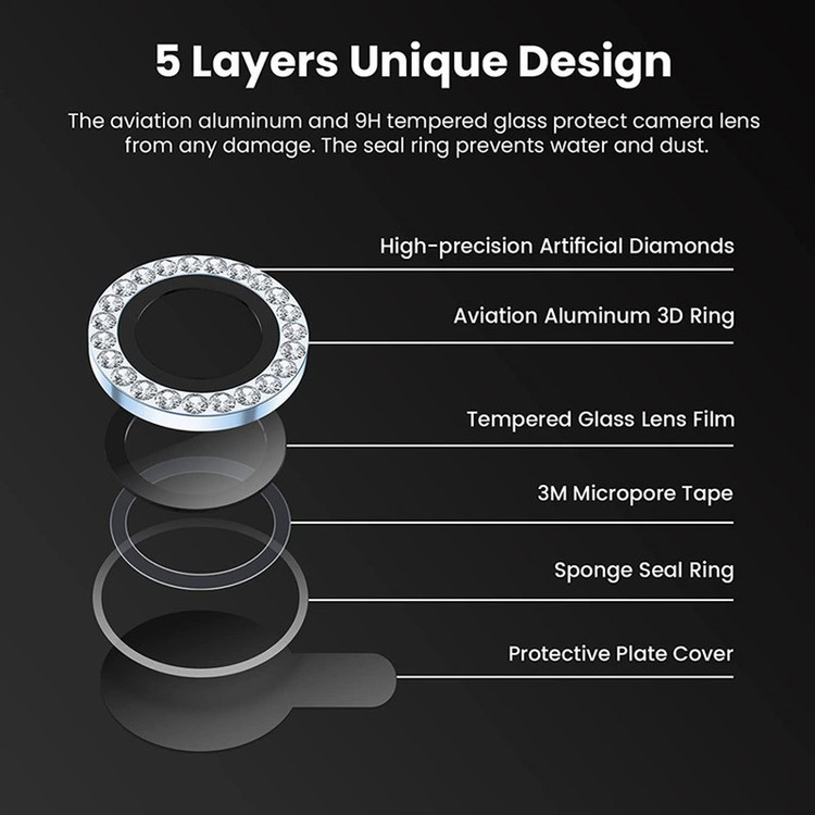 محافظ لنز دوربین امگلس مدل Ring Diamond MG مناسب برای گوشی موبایل شیائومی Note 14 Pro