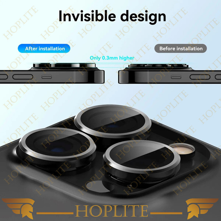 محافظ لنز دوربین هاپلایت مدل Ring-Metal-HL مناسب برای گوشی موبایل اپل Iphone 15 Pro Max