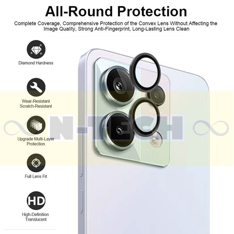 محافظ لنز دوربین انتک مدل Ring Metal Lens Protector مناسب برای گوشی موبایل شیائومی Redmi Note 13 Pro 5G