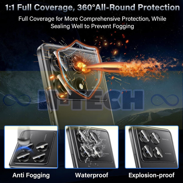 محافظ لنز دوربین انتک مدل Ring Metal Lens Protector مناسب برای گوشی موبایل شیائومی Poco X6 Pro 5G