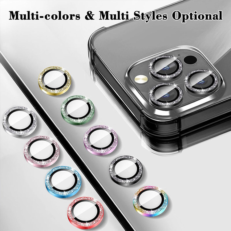 محافظ لنز دوربین فلزی مسیر مدل Glitter مناسب برای گوشی موبایل اپل iPhone 13 Pro / 13 Pro Max