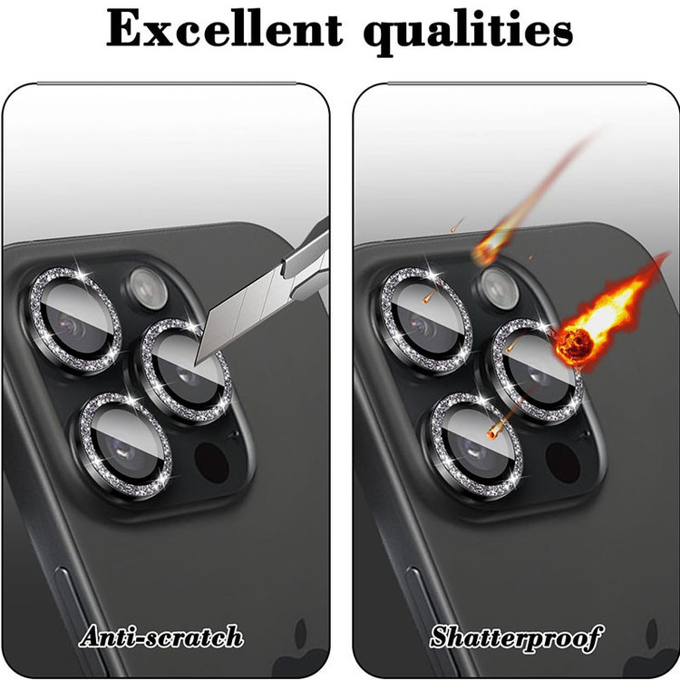 محافظ لنز دوربین فلزی مسیر مدل Glitter مناسب برای گوشی موبایل اپل iPhone 13 Pro / 13 Pro Max