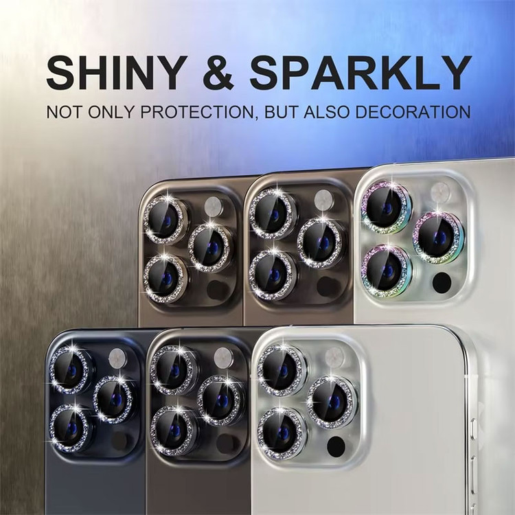 محافظ لنز دوربین فلزی مسیر مدل Glitter مناسب برای گوشی موبایل اپل iPhone 13 Pro / 13 Pro Max