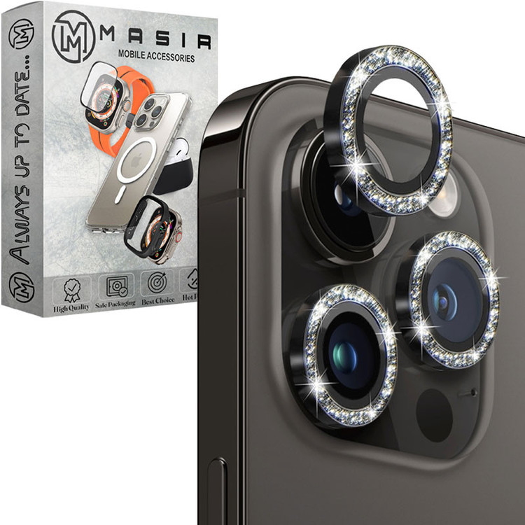 محافظ لنز دوربین فلزی مسیر مدل Glitter مناسب برای گوشی موبایل اپل iPhone 13 Pro / 13 Pro Max