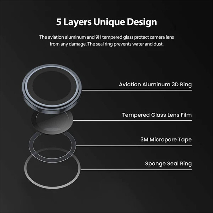 محافظ لنز دوربین اسپایدر مدل Ring Metal مناسب برای گوشی موبایل اپل iPhone 16 / 16 Plus