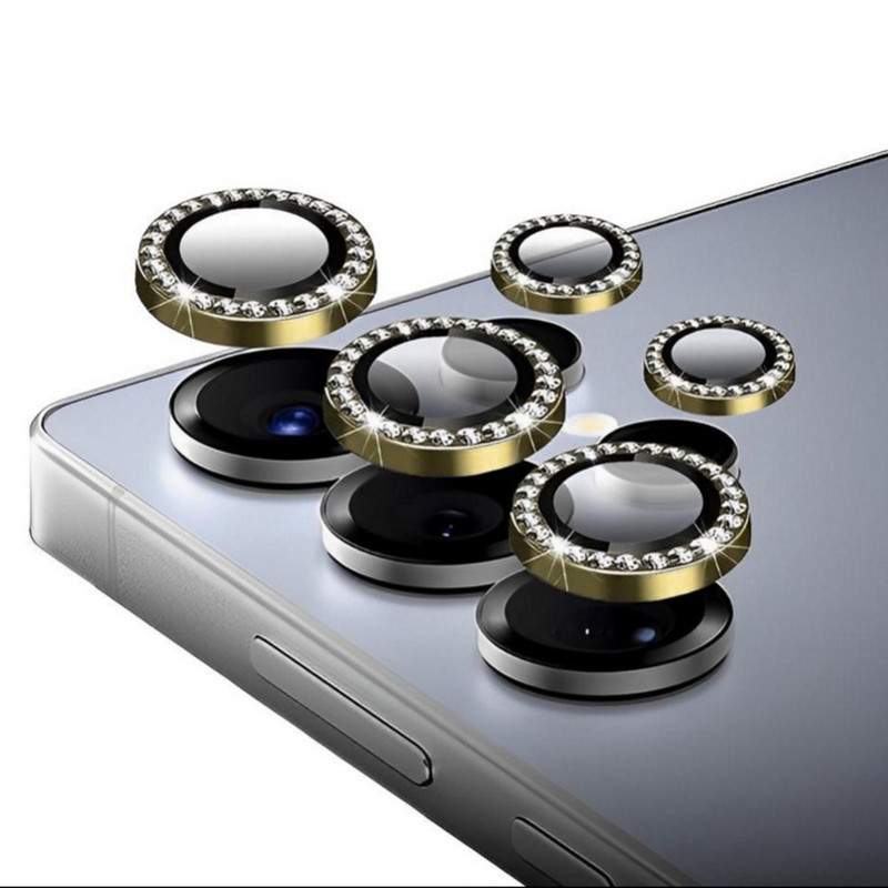 محافظ لنز دوربین مسیر مدل رینگی نگین دار مناسب برای گوشی موبایل سامسونگ Galaxy S25 Ultra