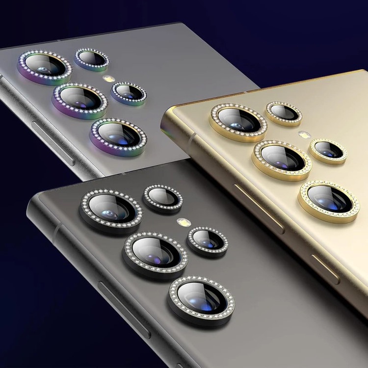 محافظ لنز دوربین مسیر مدل رینگی نگین دار مناسب برای گوشی موبایل سامسونگ Galaxy S25 Ultra